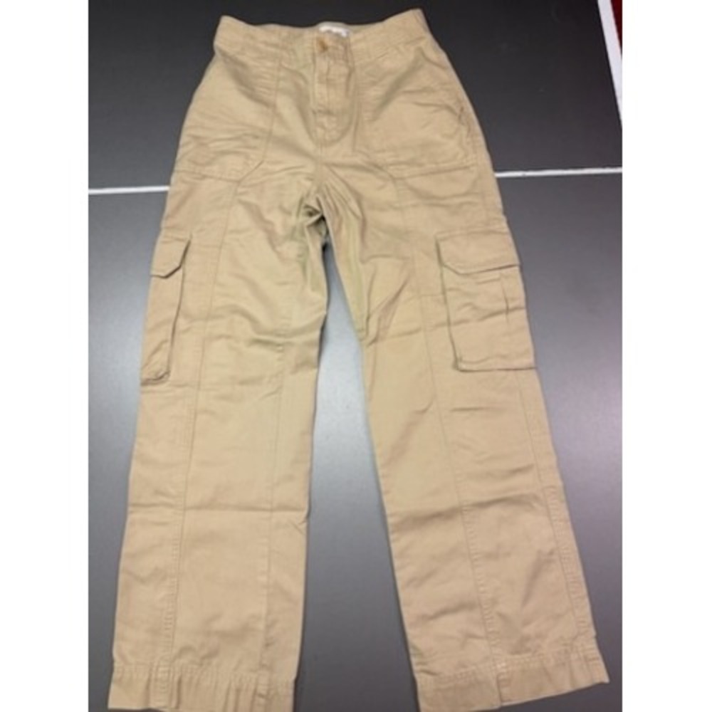 Abercrombie & Fitch Tan Khaki Cargo Pants High Rise Straight Leg 26/2S